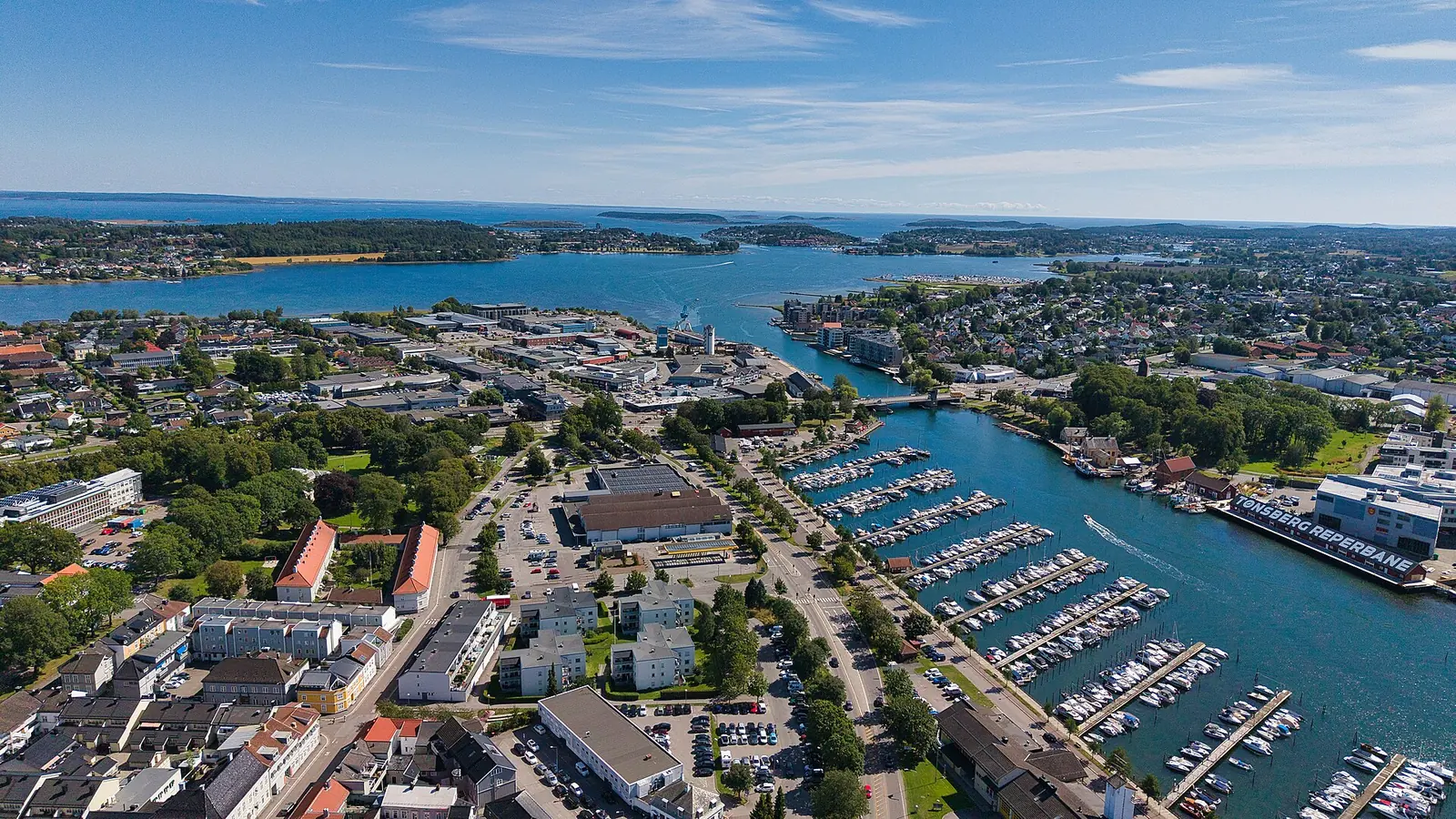 Utsikt över Tønsberg i Vestfold