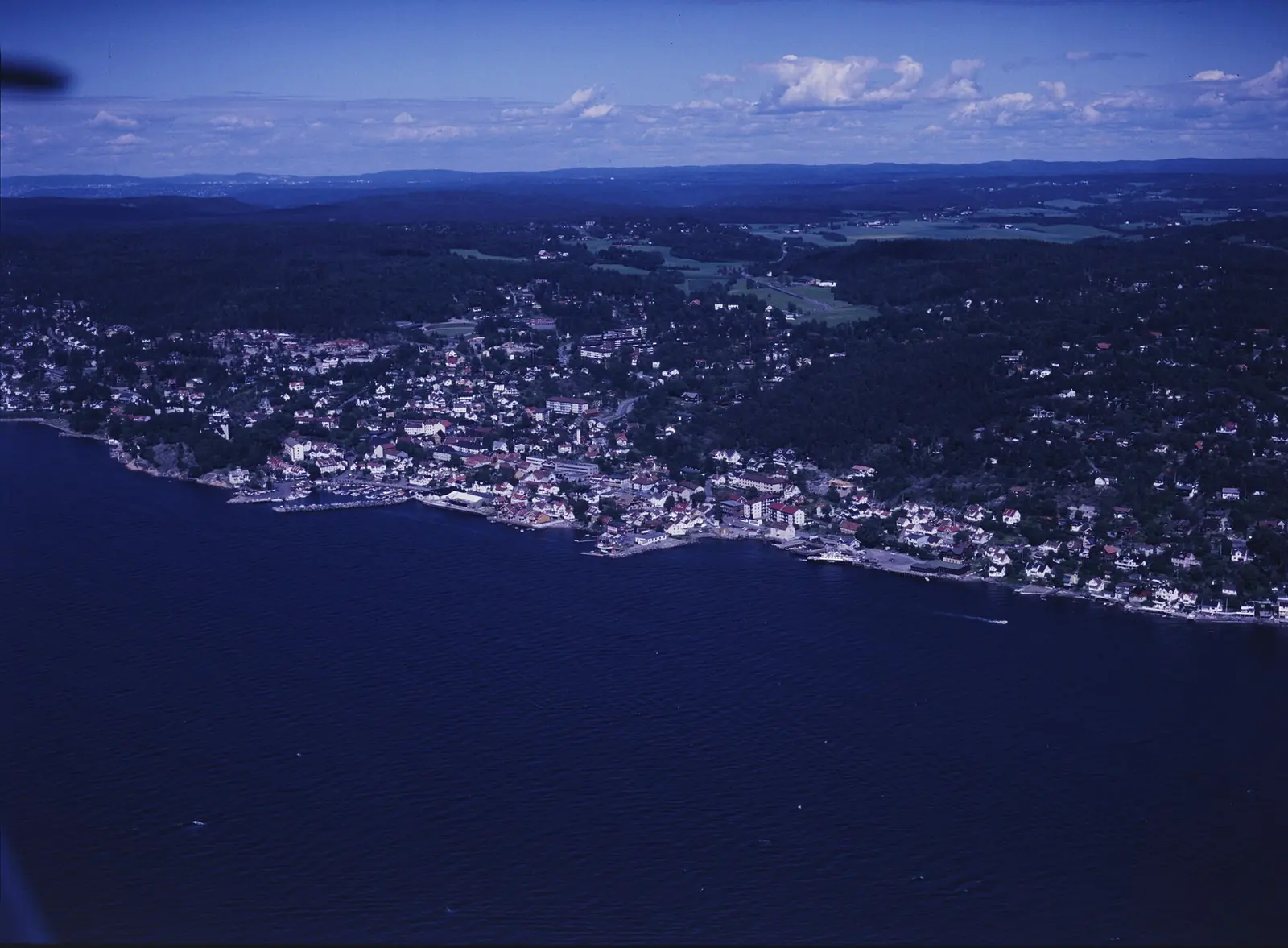 Drøbak och Oslofjorden sedda från luften