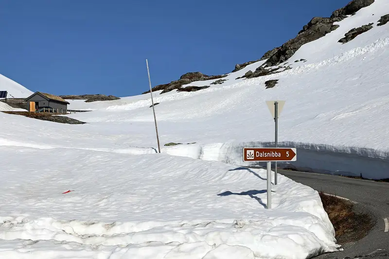 Den slingrande vägen Nibbevegen mot Dalsnibba
