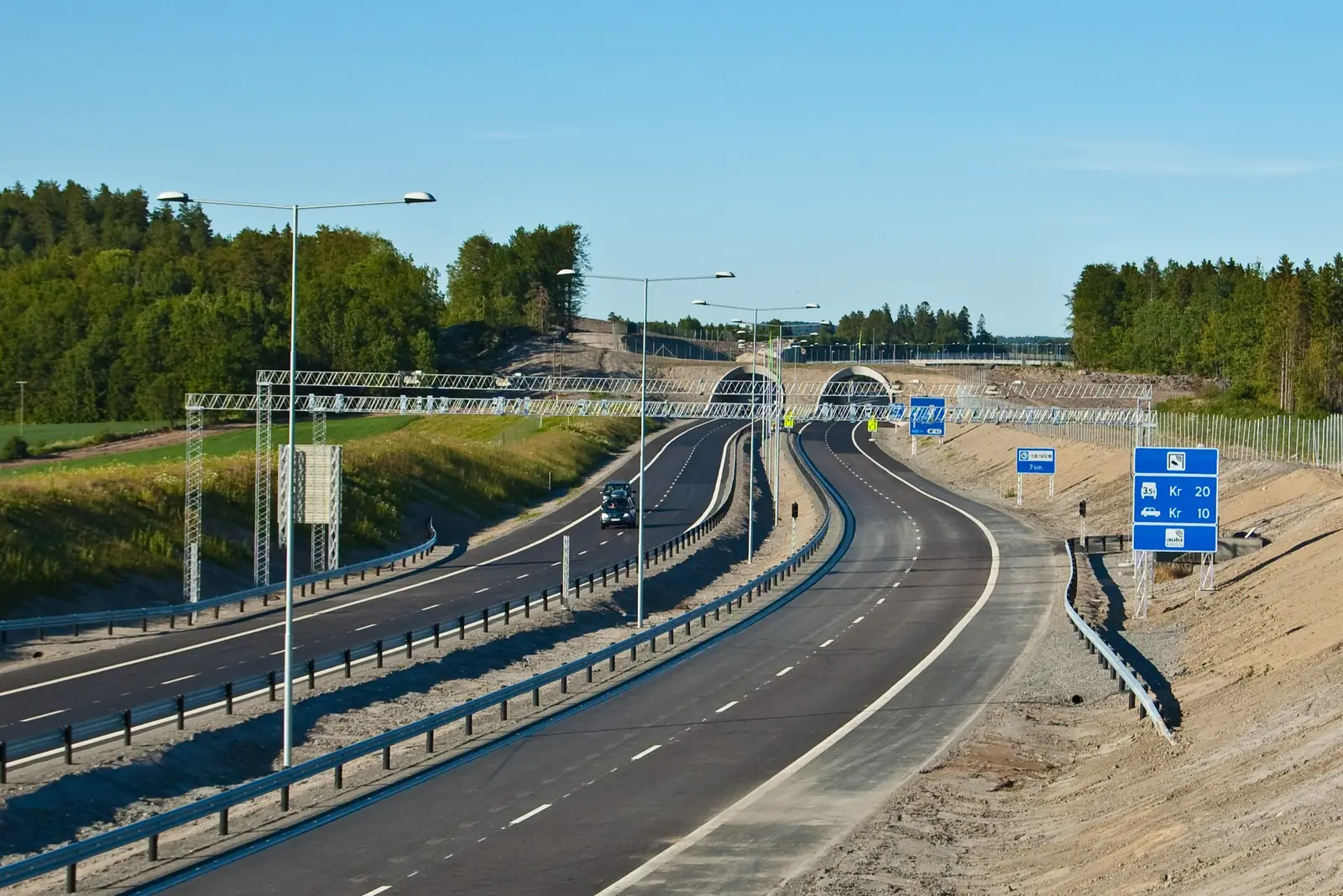 Automatisk vägtull på E18 vid Skinnmo nära Larvik