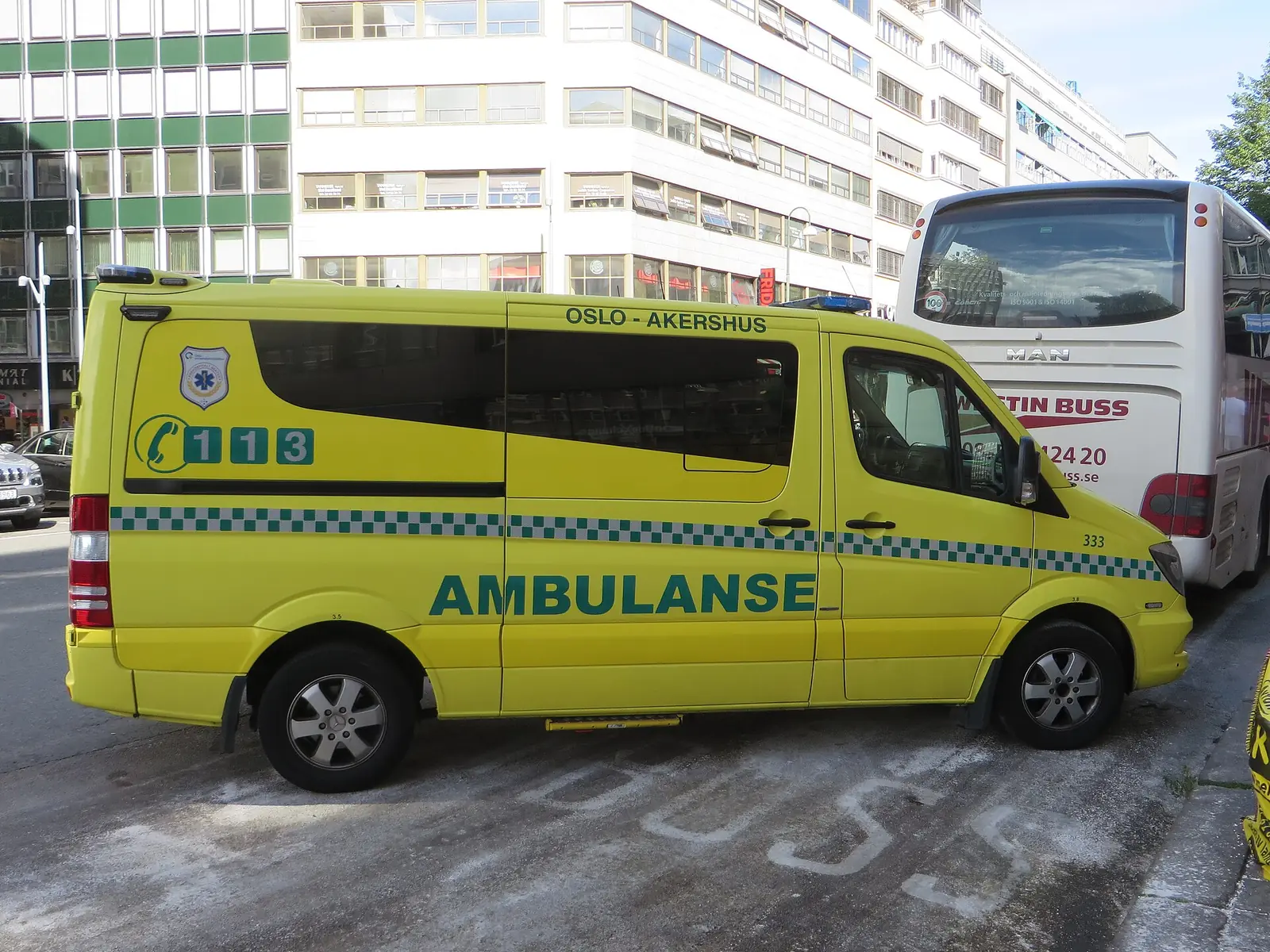Norsk ambulans som illustration till akut hjälp